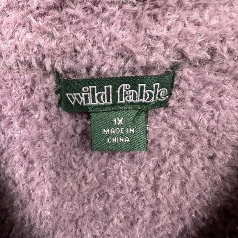 Wild Fable Off The Shoulder Fuzzy Sweater Dress 1X‎ Mini Purple Pastel NEW - Picture 6 of 8